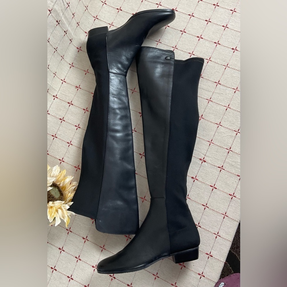 Vince Camuto “Karita” Over The Knee Riding Boots Women's Sz 5 Black Leather New - Picture 7 of 8